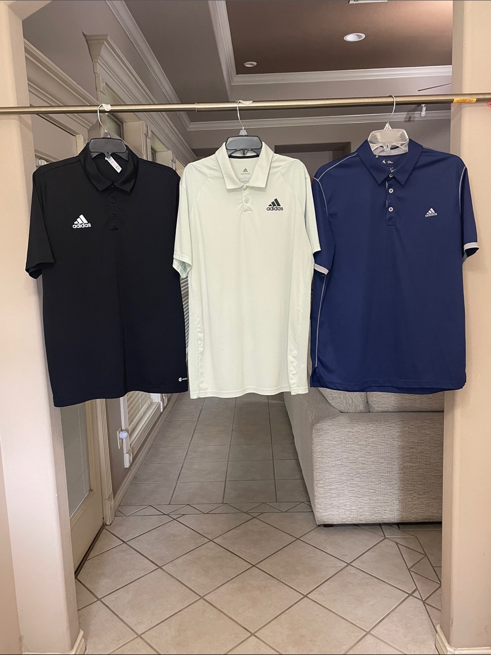 Adidas Mens Performance Polo Shirts Lot of 3 Black , Navy & Mint Green
Size L - Picture 12 of 14